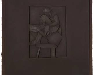 133
Robert Graham
1938-2008
Untitled (M1)
Cast copper bas-relief with black patina
Edition: 6/8
Unsigned; with the stamped number and "MI" lower right
14.25" H x 14.25" W
Estimate: $1,000 - $1,500
