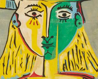 105
Rene Portocarrero
1912-1985
Bust Of A Woman In A Hat, 1954
Gouache on paper
Signed and dated lower left: Portocarrero
18" H x 13.5" W
Estimate: $2,000 - $3,000