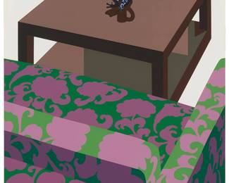 21
Ken Price
1935-2012
"Frog Cup," 1971
Screenprint in colors on paper
Edition: Artist Print IV, outside an edition of 71
Signed, dated, and numbered in the lower edge, at center: Price; Gemini G.E.L, Los Angeles, prntr. and pub., with blindstamps lower image, at center
Image/Sheet: 39.75" H x 29.875" W
Estimate: $1,000 - $2,000