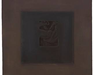 135
Robert Graham
1938-2008
Untitled (TI-4)
Cast copper bas-relief with black patina
Edition: 8/8
Unsigned; stamped "TI 4" lower right corner; with the numbering incised, verso
14.25" H x 14.25" W
Estimate: $1,000 - $1,500