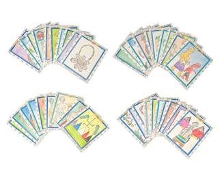 111
Frederic Bruly Bouabre
1923-2014
"Connaissance Du Monde," 2007-2008
Each: Ink, colored crayon, and pencil on heavy cardstock
Each: Signed and dated in ink, verso: Bouabre; inscribed in ink along each sheet edge (39 pieces)
Each Image/Sheet: 7.5" H x 6" W
Estimate: $2,000 - $4,000