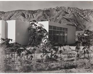 119
Julius Shulman
1910-2009
Grace Lewis Miller House Exterior
Silver gelatin print mounted to gatorboard
Signed in white ink, lower left: Julius Shulman
15.75" H x 20" W
Estimate: $1,000 - $1,500