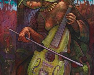 53
Carlos Terres
b. 1950
Musician
Acrylic on canvas
Signed upper right: Terres
31.5" H x 27.5" W
Estimate: $600 - $800