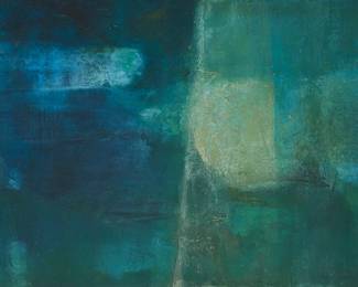 70
Ethel Maud Greene
1912-1999
"Floating Forms," 1964
Oil on Masonite
Signed lower right: Ethel Greene; titled and dated on a label affixed to the stretcher
24" H x 36" W
Estimate: $1,000 - $1,500