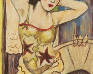 83
Walt Kuhn
1877-1949
Dressing Room, Circa 1926
Oil on canvas laid to Masonite
Signed lower right: Walt Kuhn
18.25" H x 13" W
Estimate: $4,000 - $6,000