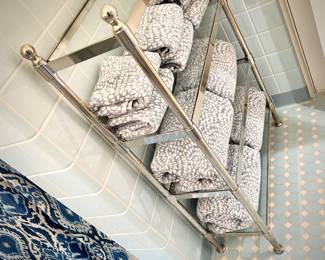 Chrome & glass shelf unit