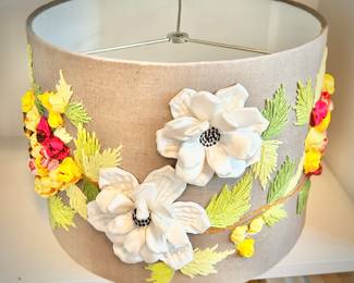 Lampshade with embroidered flowers