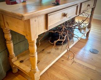 Pine buffet with two drawers