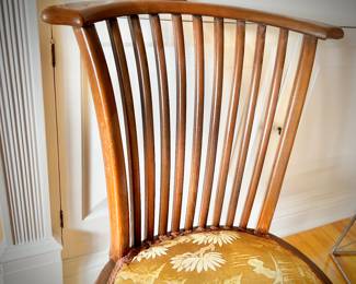 Antique settee and chair (both on wheels) with updated upholstery. 