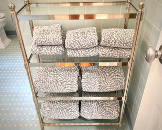 Chrome & glass shelf unit