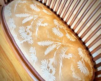 Antique settee and chair (both on wheels) with updated upholstery. 