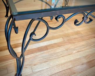 Black metal coffee table
