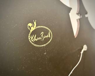 Katherine Barnwell bird cage fire screen with blue finches