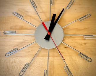 Paperclip wall clock