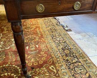 Was $2500 - Now $1500  Antique English leather top partner's desk   32"h x 77.5" w x 48"d