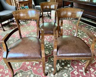 Was $350 - Now $210 each  Edward Farrell armchairs with leather seats