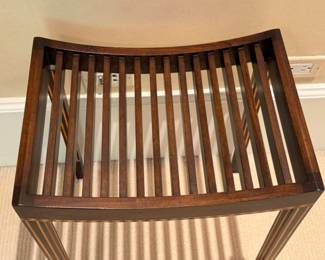 Was $650 - Now $390  Custom inlaid stool                     21"h x 18"w x 13"d