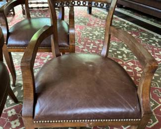 Was $350 - Now $210 each  Edward Farrell armchairs with leather seats