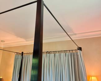   King canopy bed  - ebony finish  92"h x 86"w x 88" long