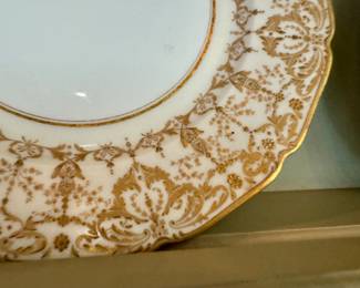   Wm. Guerin Limoges gold encrusted dinner plates 8 pc.