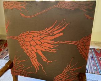 Stylized barley twist table with 4 Dessin Fournir leather seat armchairs & leather bench                                             table: 30.5"h x 42"w x 90" long