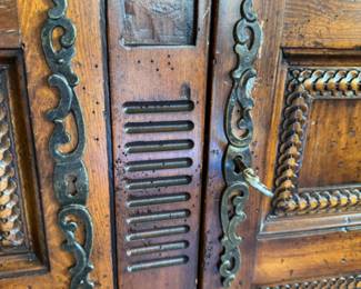 Was $1200 - Now $720  Anglo-Indian style carved statement cabinet  - with interior shelves                     81.5"h 44.5"w x 20.5"d