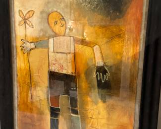 Was $200 - Now $120  Framed giclee abstract signed TREY  46"h x 36.5"w 