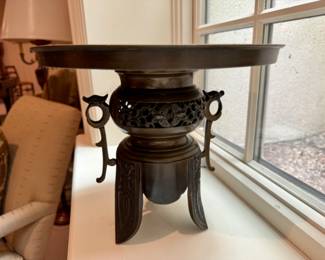 Bronze ikebana flower vase  