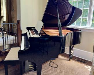 William Knabe ebony baby grand piano with player feature  WKG-53