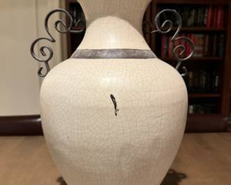 Was $95 - Now $58  Raku-style vase with handles 18"h 