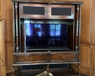 Was $2000 - Now $1200 Custom William & Mary-style media cabinet with bi-fold doors  84"h x72.5"w x 27"d
