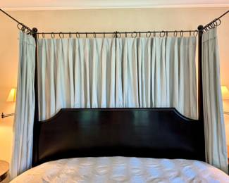 King canopy bed  - ebony finish  92"h x 86"w x 88" long