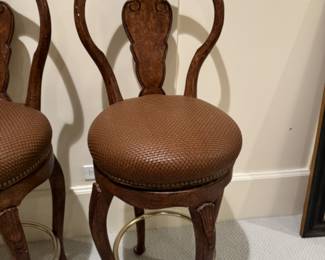Was $550 - Now $330  Queen Anne-style swivel barstools  45"h x 18"w x 20"d   seat hight 30"