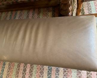 Stylized barley twist table with 4 Dessin Fournir leather seat armchairs & leather bench                                             table: 30.5"h x 42"w x 90" long