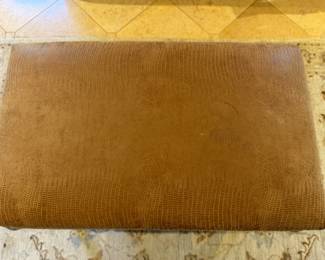  French carved stool with silver finish