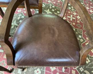 Was $350 - Now $210 each  Edward Farrell armchairs with leather seats