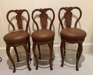 Was $550 - Now $330  Queen Anne-style swivel barstools  45"h x 18"w x 20"d   seat hight 30"