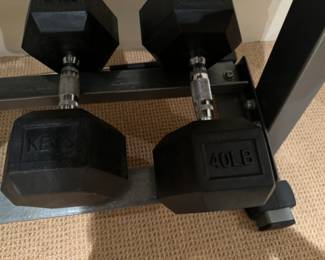 Rubber hex dumbbell  set and stand FREE with purchase of Vectra home gym