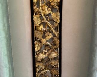 Chinese carved giltwood panels  30"h x 8" w