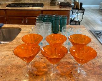 Hand Blown Glass Margarita Glasses