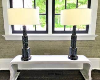 Pair of Fabrique & Chine Marble Lamps