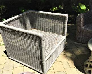One of Two Serena Lily Pacifica Woven Lounge Chairs