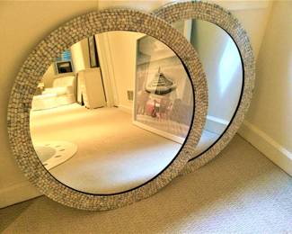 Pair of Mother of Pearl Inlaid Wall Mirror