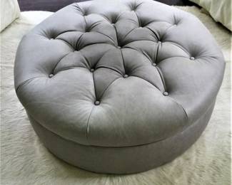 Tufted Grey Ottoman