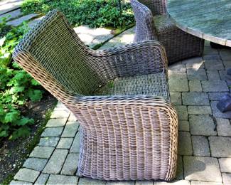 One of Six Kingsley Bates Sag  Harbor Woven Dining Chair 