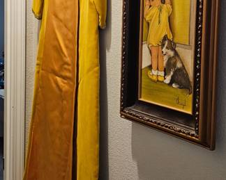 Many pieces of vintage clothing