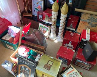 Blow mold Christmas candles and ornaments