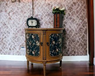 Custom painted mid century modern half moon buffet