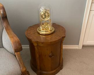 Round side table with storage underneath