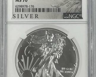 2021-Type I Heraldic MS70 Silver Eagle, NGC